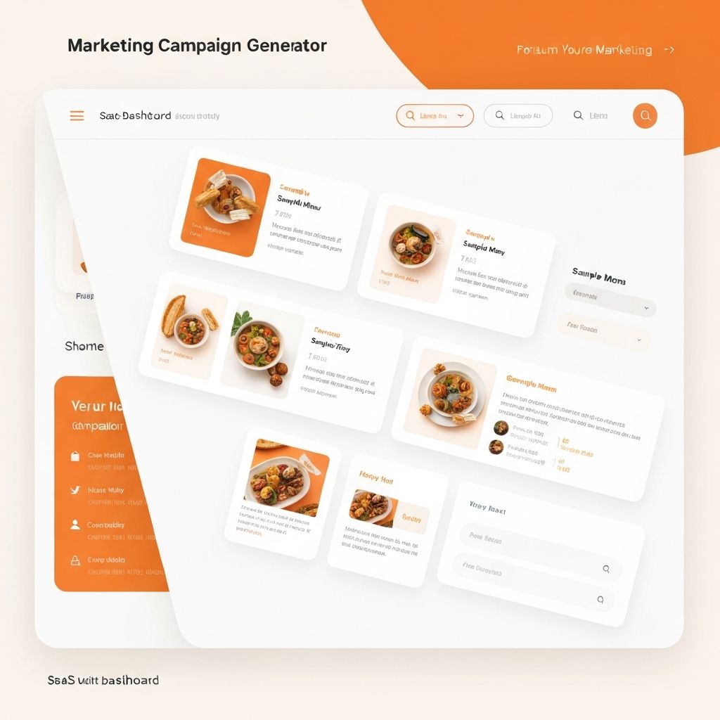 Recipe2Revenue Engine dashboard interface showing campaign generator